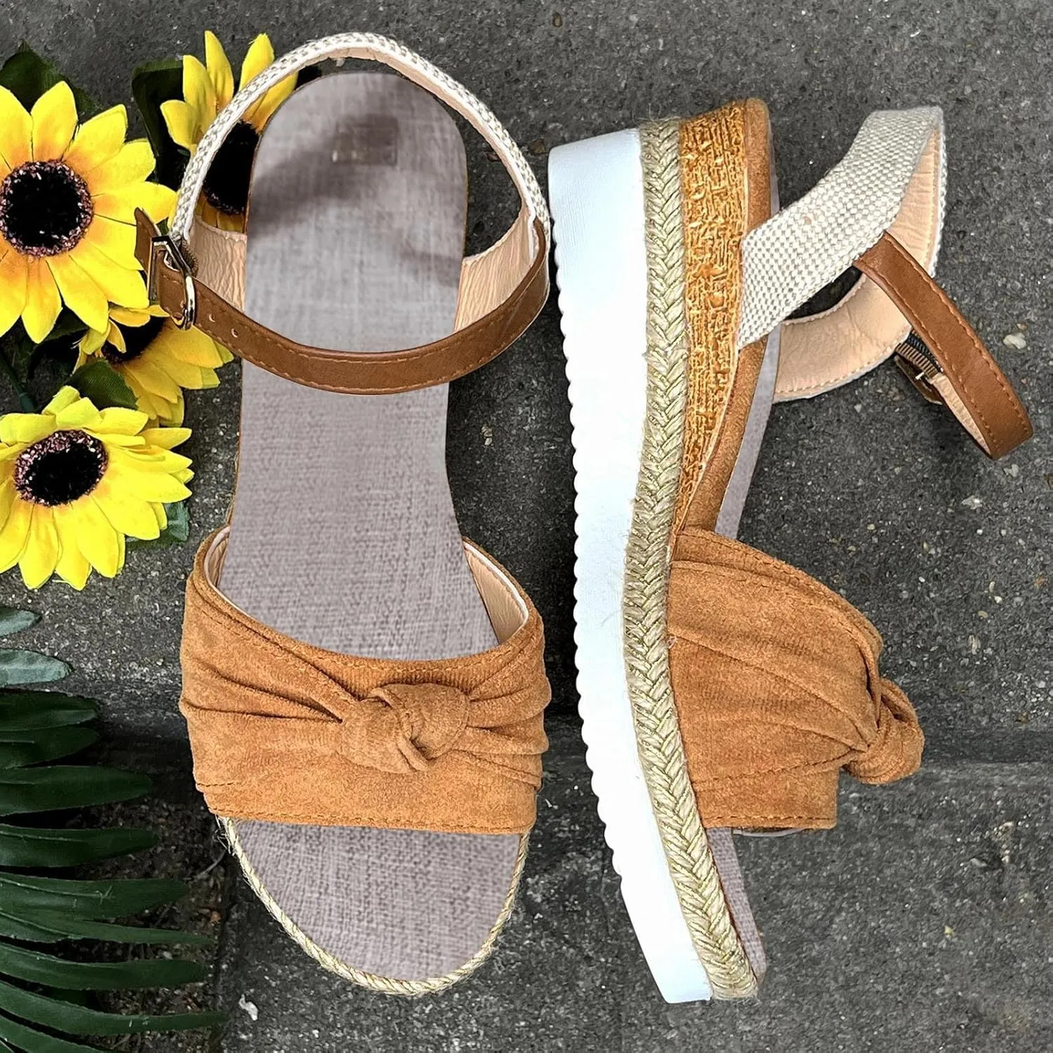 Wedge Sandals Women's Casual Platform Open Toe Wedge Sandal Slide Sandals Open Toe Wedge Sandals for Women