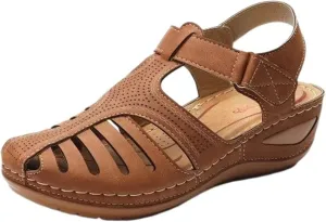 Women Comfortable Flat Sandals: Summer Sandals Casual Bohemia Gladiator Closed Toe Wedge Shoes Fisherman Sandal Ankle Strap Slip on Platform Sandal 2025