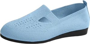 Womens Breathable Knit Walking Shoes with Arch Support Orthopedic Sneakers, Casual Flat Shoes for Daily, Work, Travel