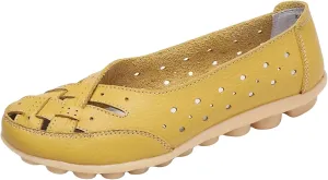 Women's Driving Loafers in Breathable Non Slip Flat Sandals Fashion Cutout Elegant Cute Walking Shoes Ladies Round Toe Dressy Casual Lightweight Outdoor Shoes