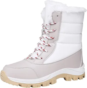 Women's Large Size Mid Calf Comfortable and Warm Ski Boots Womens Fashion Boots Mid Calf Barefoot Winter Women