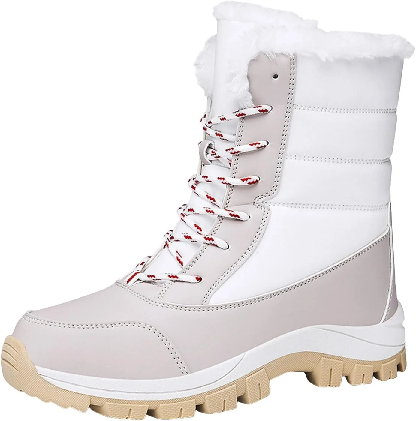 Women's Large Size Mid Calf Comfortable and Warm Ski Boots Womens Fashion Boots Mid Calf Barefoot Winter Women