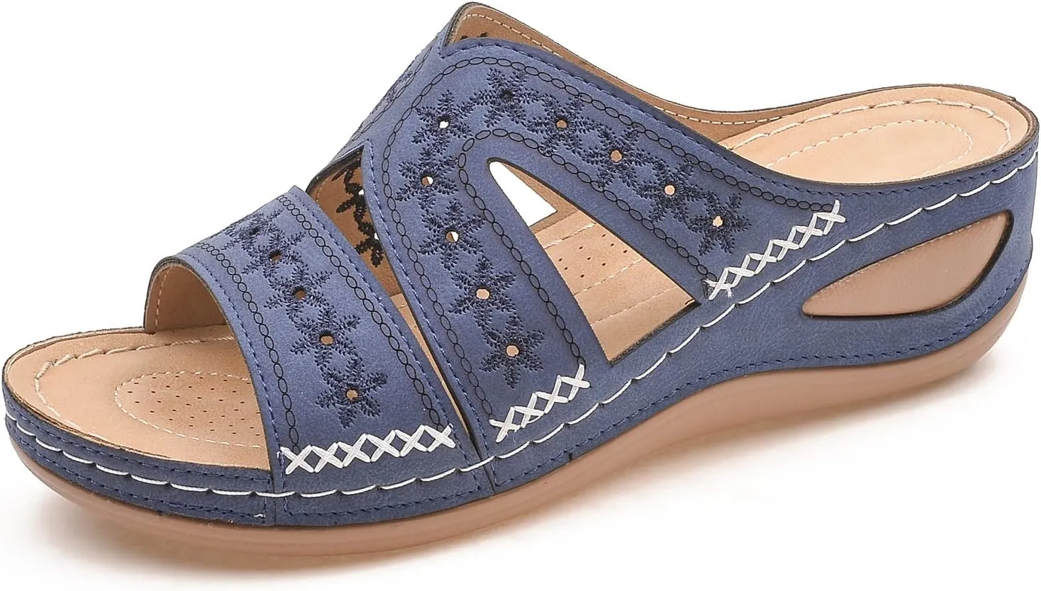 Women's Orthopedic Arch Support Wedge Sandals Summer Dressy 2025 Flat Open Toe Casual Flip Flops Platform Sandal Beach Sandals Dress Shoes Slip on Open Toe Sandal 2025