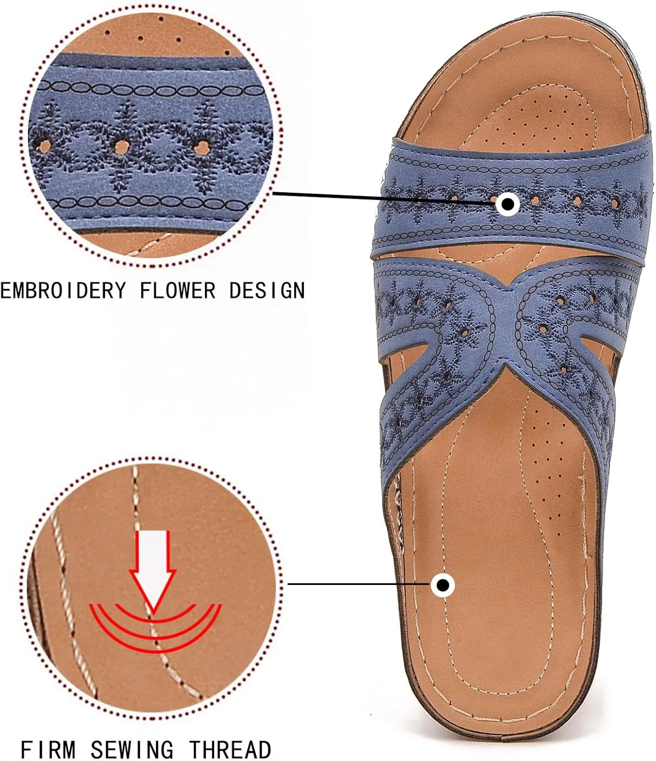 Women's Orthopedic Arch Support Wedge Sandals Summer Dressy 2025 Flat Open Toe Casual Flip Flops Platform Sandal Beach Sandals Dress Shoes Slip on Open Toe Sandal 2025