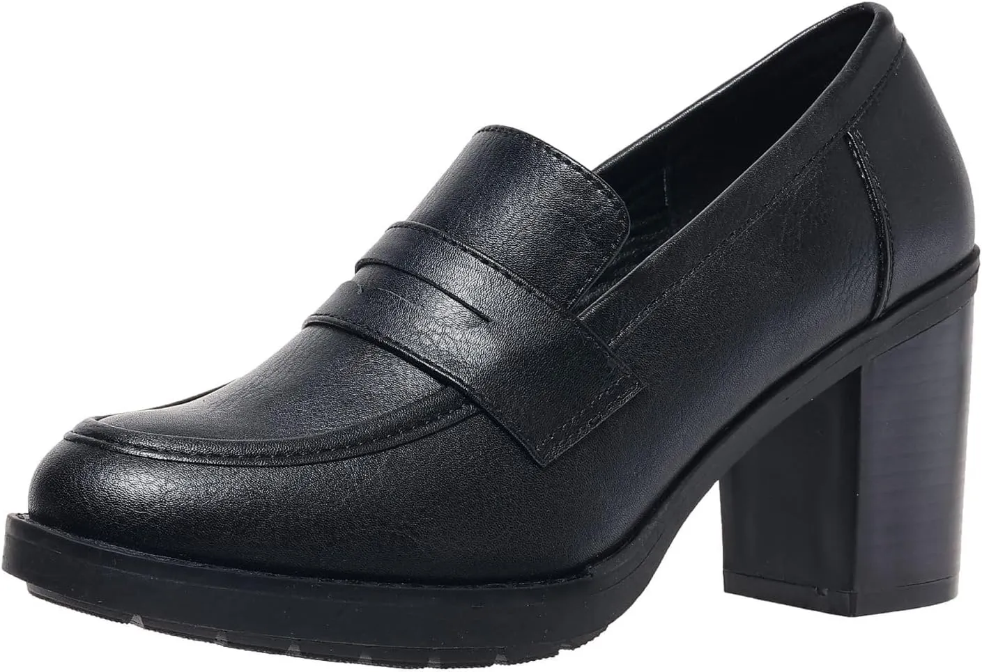 Women's Pumps Block Chunky High Heel Comfortable Classic Dressy Office Business Oxfords Shoes US5-11, Black, 40