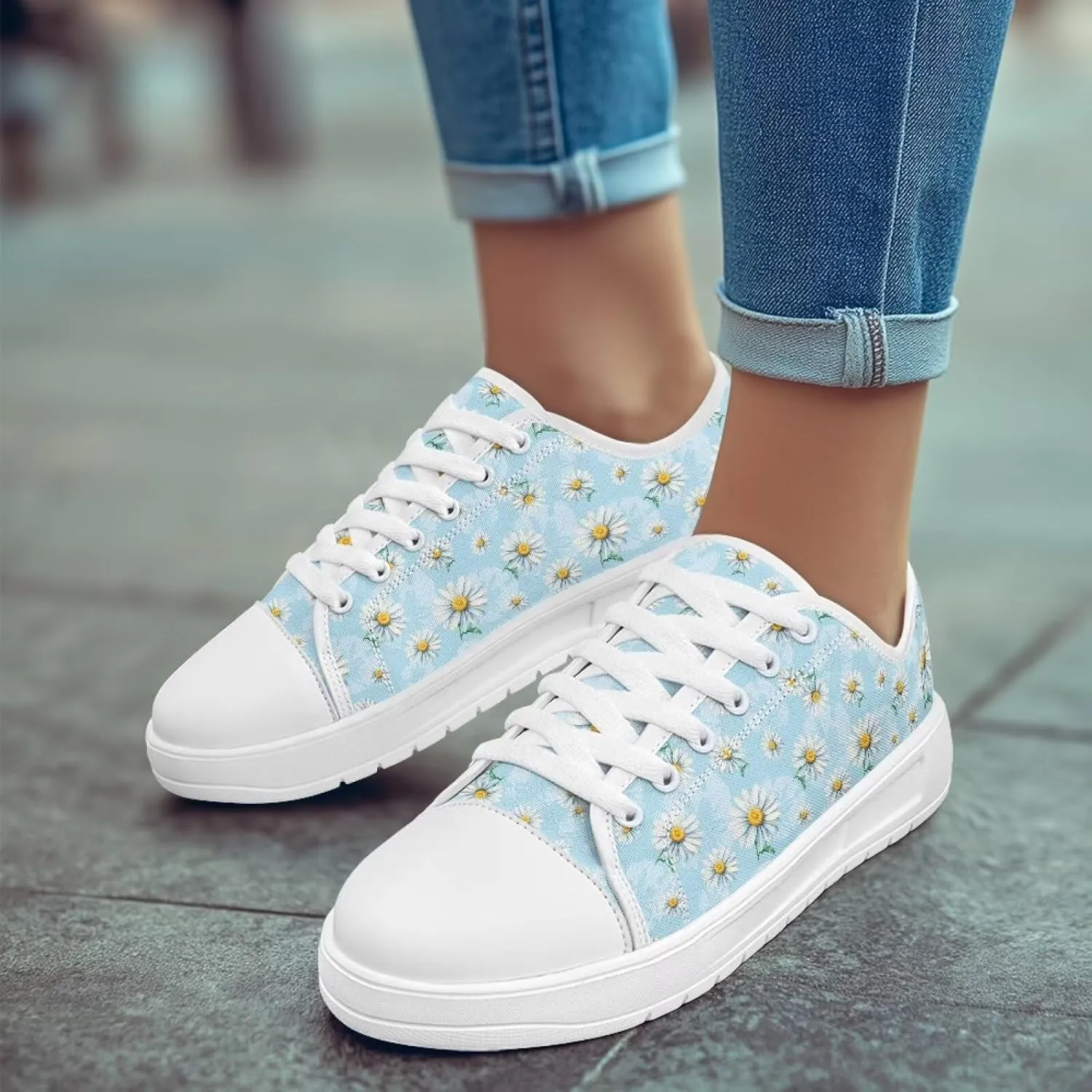 Womens Slip on Canvas Shoes Classic Arch Support Sneakers Loafers Shoes Casual Fashion Low-Top Slip Ons US 5.5-13.5