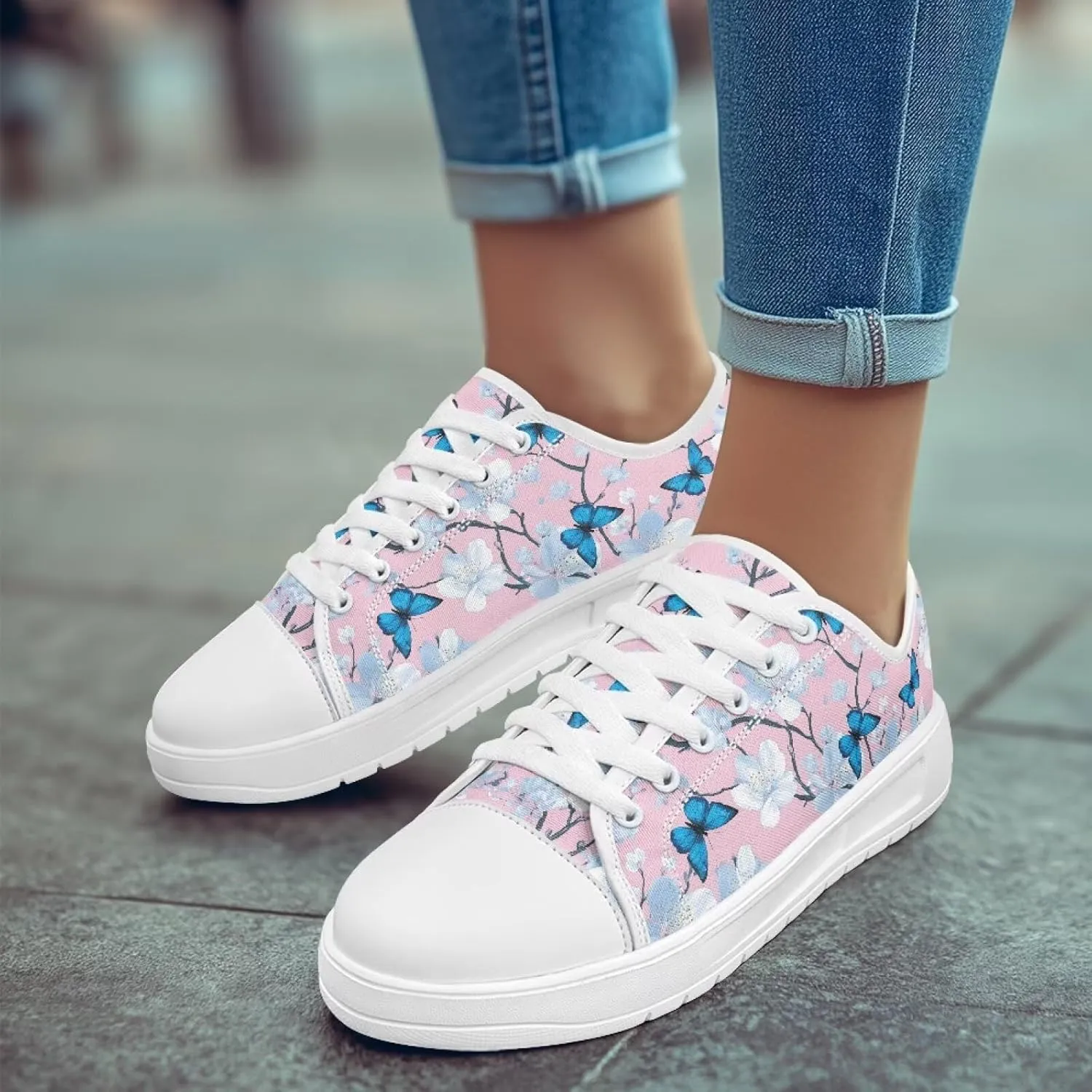 Womens Slip on Canvas Shoes Classic Arch Support Sneakers Loafers Shoes Casual Fashion Low-Top Slip Ons US 5.5-13.5