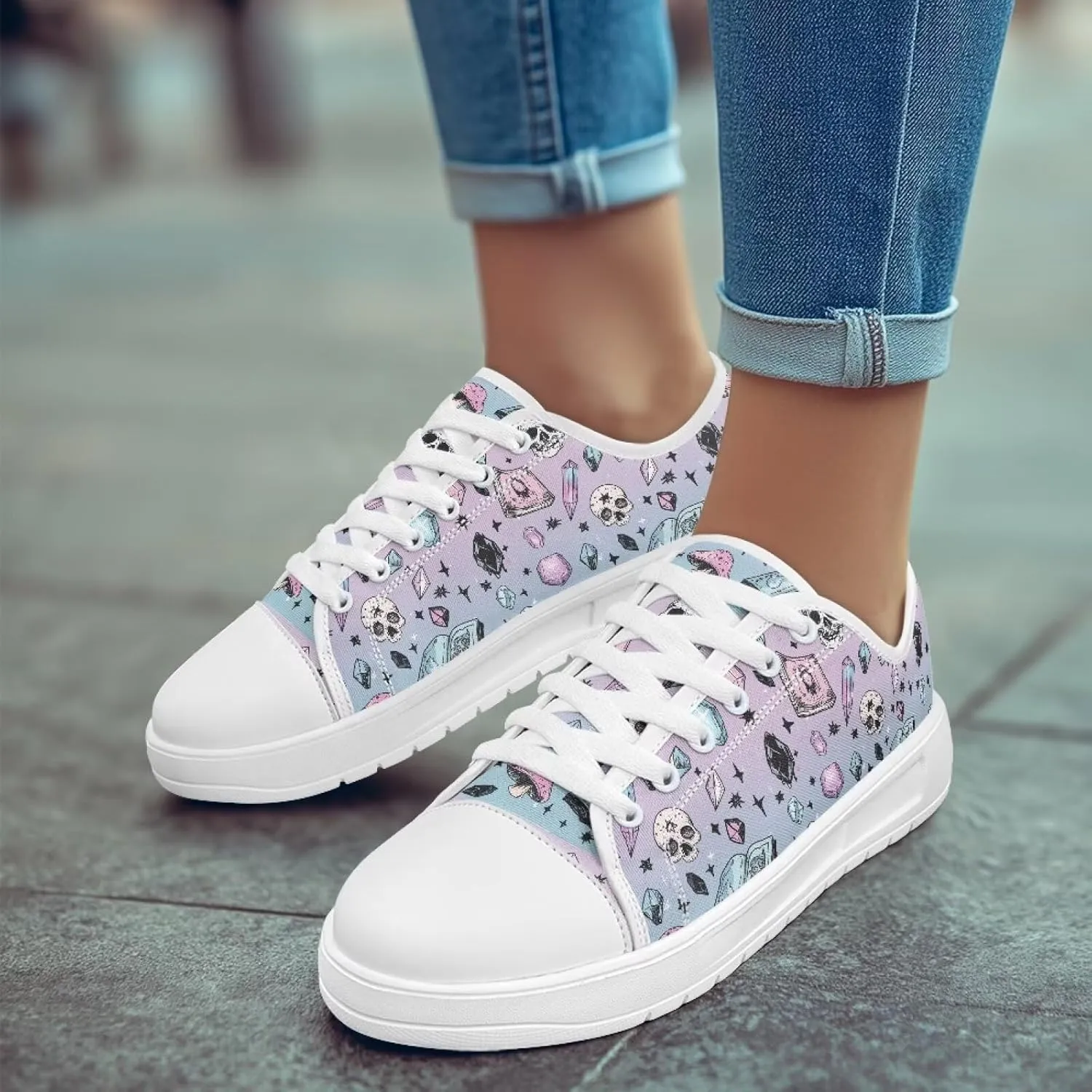 Womens Slip on Canvas Shoes Classic Arch Support Sneakers Loafers Shoes Casual Fashion Low-Top Slip Ons US 5.5-13.5