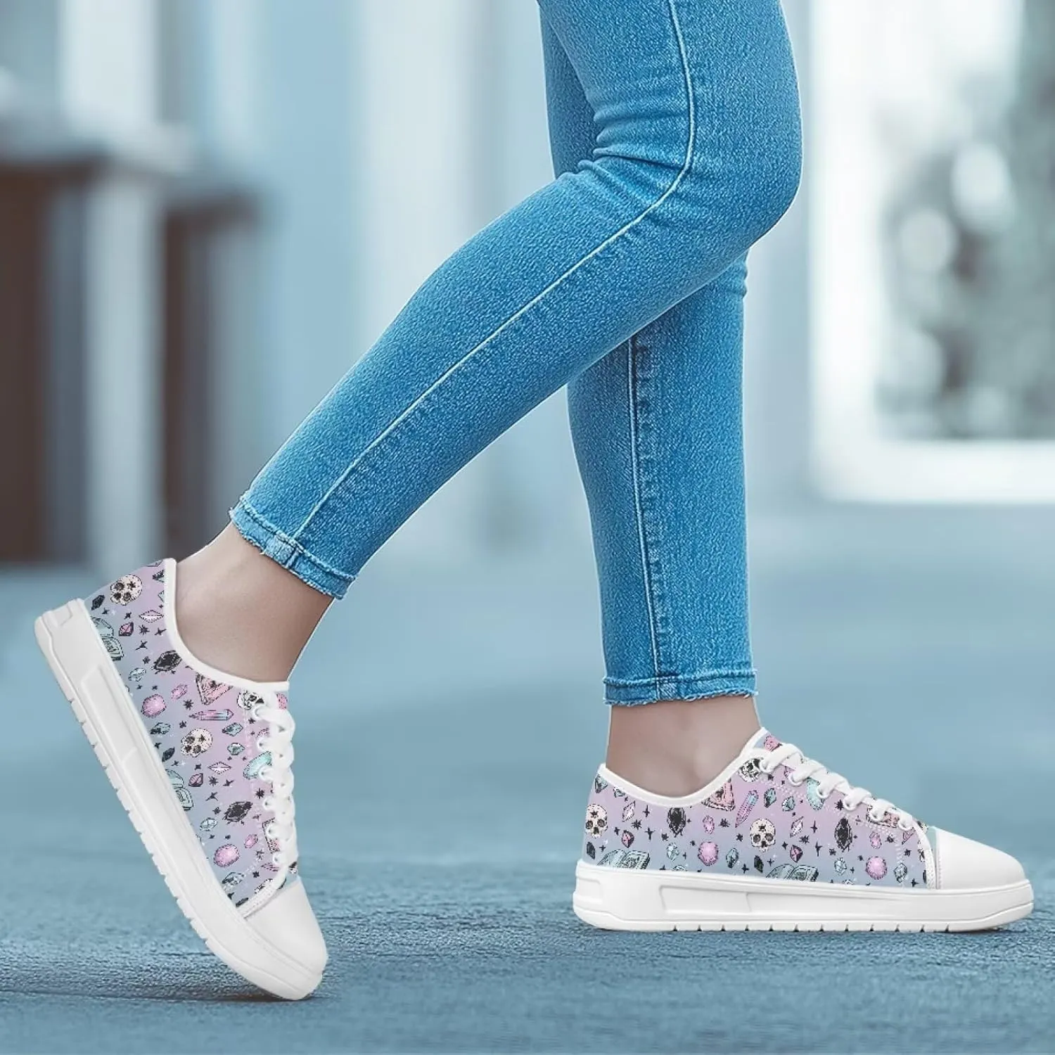 Womens Slip on Canvas Shoes Classic Arch Support Sneakers Loafers Shoes Casual Fashion Low-Top Slip Ons US 5.5-13.5