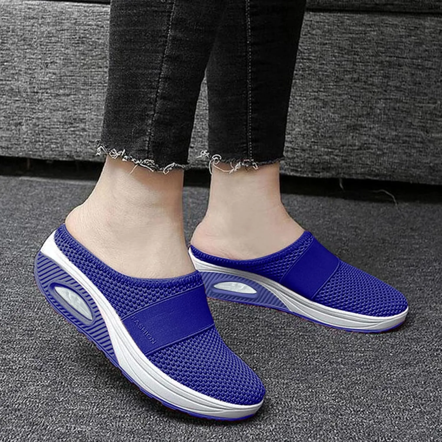 Womens Sneaker Wedge Sandals for Women Air Cushion Mesh Slip-On Walking Shoes Orthopedic Diabetic Walking Shoes Casual Breathable Sport Shoes