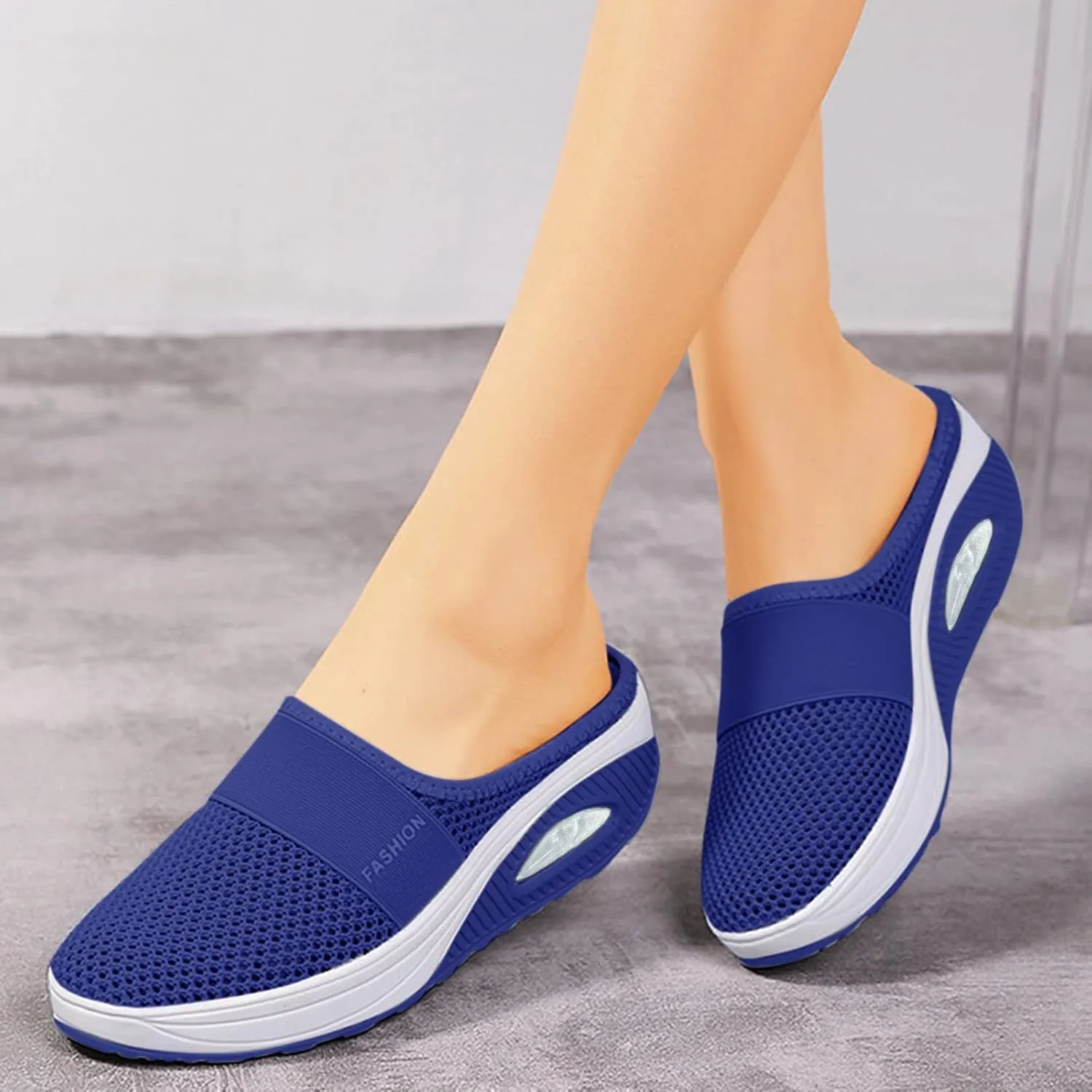 Womens Sneaker Wedge Sandals for Women Air Cushion Mesh Slip-On Walking Shoes Orthopedic Diabetic Walking Shoes Casual Breathable Sport Shoes