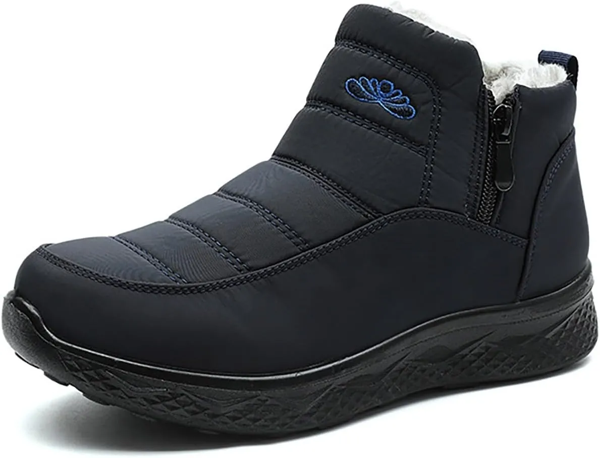Women's Snow Boots Wide Width Adults Winter Boots Slip On for Womens Shoes Warm Barefoot Shoes Grounded Footwear Hiking Boots for Women Knee High Men's Snow Booties