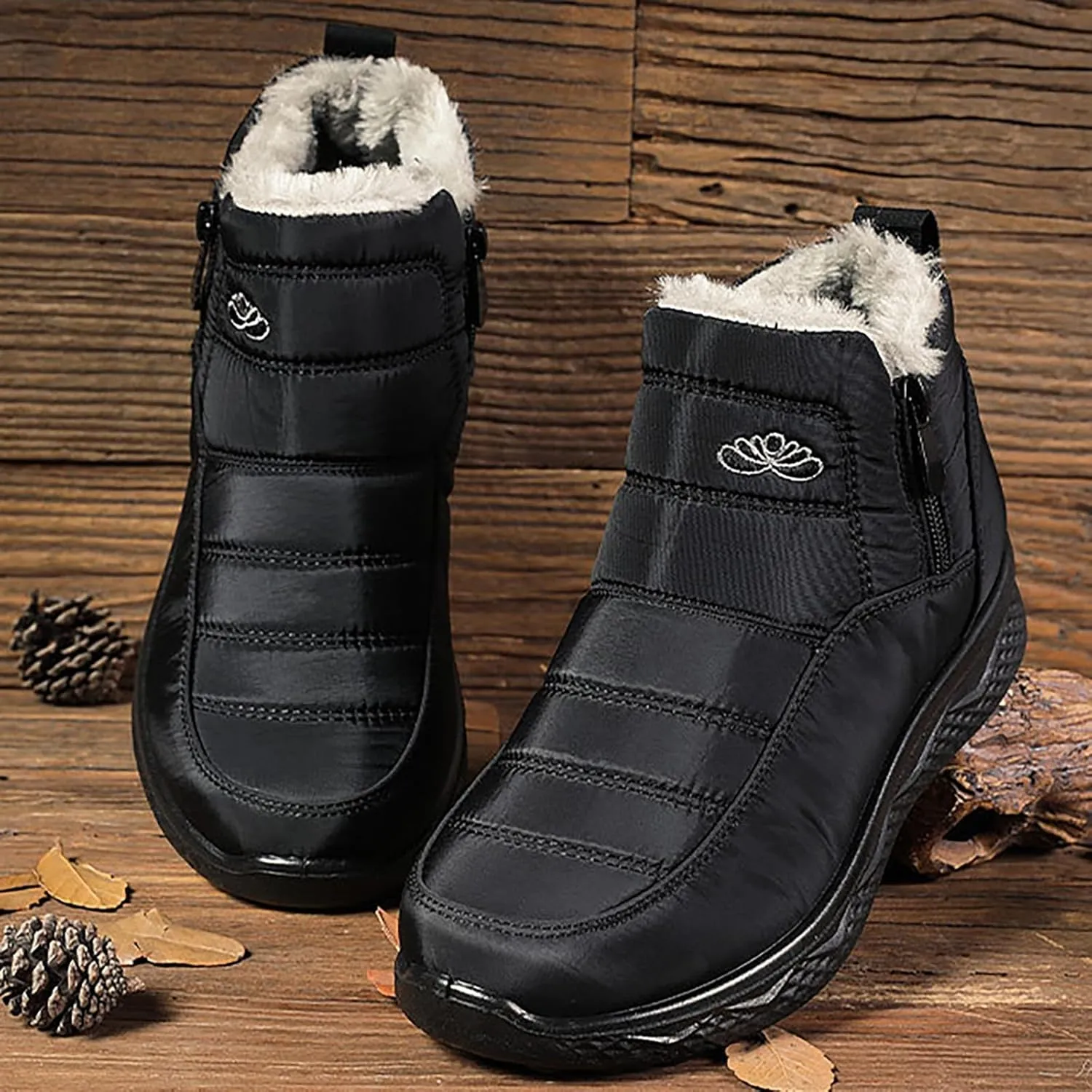 Women's Snow Boots Wide Width Adults Winter Boots Slip On for Womens Shoes Warm Barefoot Shoes Grounded Footwear Hiking Boots for Women Knee High Men's Snow Booties