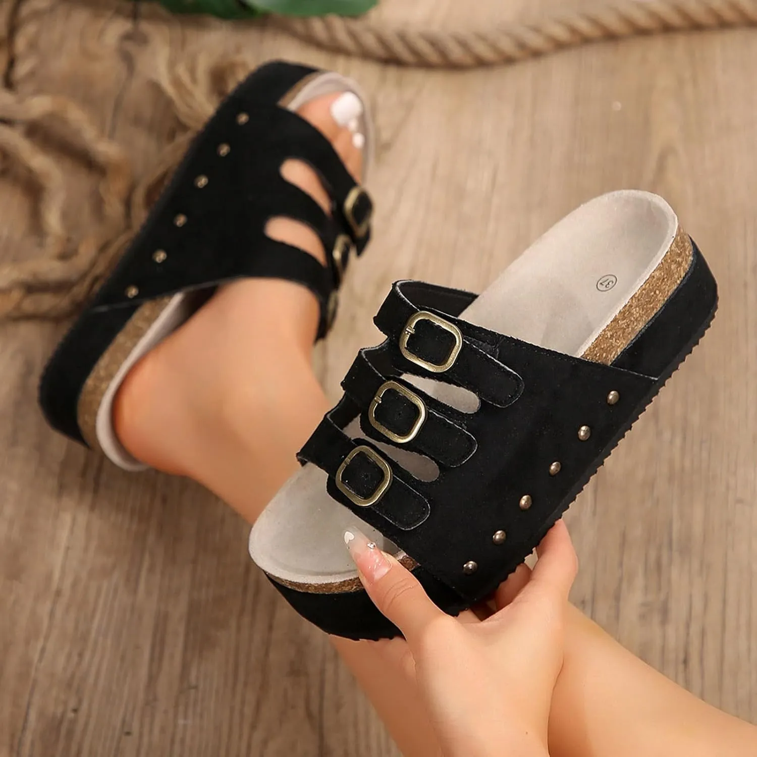 Women's Wedge Sandals with Plantar Fasciitis Ankle Elastic Jeweled Bohemian Sandal Orthopedic Hiking Sandals