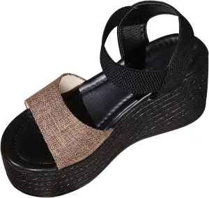 Women's Wedges Espadrilles Sandals Wedge Platform Slippers Heels Ankle Strap Dressy Summer Womens Orthopedic Sandals, Casual Summer Arch Support Walking Shoes