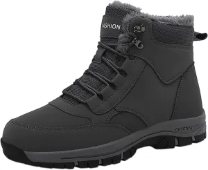 Work Boots for Men Slip On Hiking Sneakers with Warm Fur Lining Women's Safety Shoes with Zipper Outdoor Bota Waterproof Breathable Lightweight Hike Grounded Footwear